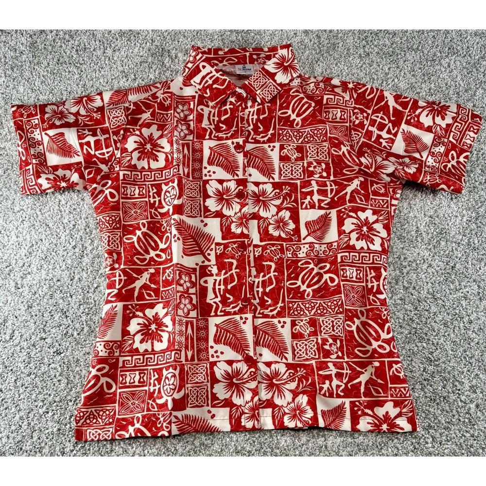 La Leela Button Down Hawaiian Shirt Size Small *MINT* Measurements